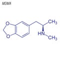 Vector Skeletal formula of MDMA. Drug chemical molecule Royalty Free Stock Photo