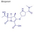 Vector Skeletal formula of Meropenem. Drug chemical molecule Royalty Free Stock Photo