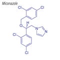 Vector Skeletal formula of Miconazole. Drug chemical molecule