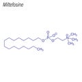 Vector Skeletal formula of Miltefosine. Drug chemical molecule