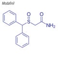 Vector Skeletal formula of Modafinil. Drug chemical molecule