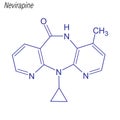 Vector Skeletal formula of Nevirapine. Drug chemical molecule Royalty Free Stock Photo