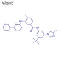 Vector Skeletal formula of Nilotinib. Drug chemical molecule Royalty Free Stock Photo