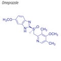 Vector Skeletal formula of Omeprazole. Drug chemical molecule