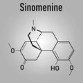 Skeletal formula of Sinomenine herbal alkaloid molecule. Isolated from Sinomenium acutum.