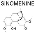 Skeletal formula of Sinomenine herbal alkaloid molecule. Isolated from Sinomenium acutum.