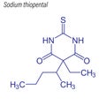 Vector Skeletal formula of Sodium thiopental, Drug chemical mole Royalty Free Stock Photo