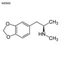 Skeletal formula of methylenedioxymethamphetamine Royalty Free Stock Photo