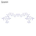 Vector Skeletal formula of Suramin. Drug chemical molecule