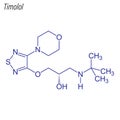 Vector Skeletal formula of Timolol. Drug chemical molecule