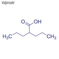 Vector Skeletal formula of Valproate. Drug chemical molecule