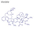 Vector Skeletal formula of Vincristine. Drug chemical molecule