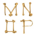 Skeleton alphabet M-P