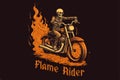 Skeleton on a bike vector vintage illustration Royalty Free Stock Photo