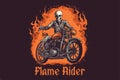 Skeleton on a bike vector vintage illustration Royalty Free Stock Photo