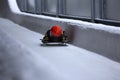 Skeleton bob sled in ice channel Royalty Free Stock Photo