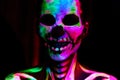 Skeleton bodyart with blacklight Royalty Free Stock Photo