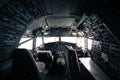 Skeleton of a Boeing 727 airplane cockpit