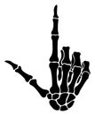 Skeleton bone pointing the index finger hand sign Royalty Free Stock Photo