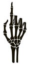 Skeleton bone pointing the index finger hand sign