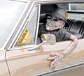 Skeleton in car Royalty Free Stock Photo