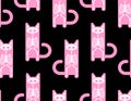 Skeleton cat pattern seamless. Skull and bones pet background. vector texture