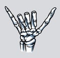 Skeleton chill hand sign illustration