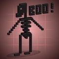 Skeleton. 3D Pixel Art.