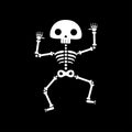 Skeleton dance. Funny dancing skeleton illustration