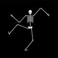 Skeleton dance isolated. Skull and bone dances. Vector illustration.