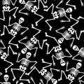 Skeleton dancing seamless pattern Royalty Free Stock Photo