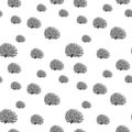 Skeleton dark gray color trees on white background. Seamless pattern. Vector illustration