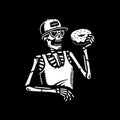 SKELETON EATING DONUT