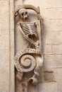 Skeleton on the entrrance of Church of Purgatory, Bitonto, Puglia, Italy