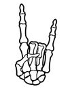 Skeleton finger Rock and Roll Devil Horns hand sign illustrations