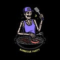 SKELETON GRILL MASTER BARBECUE PARTY COLOR