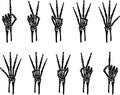 Skeleton Hand Numbers Sign 1 to 5