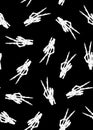 Skeleton hand seamless pattern on black background. halloween bones pattern background.