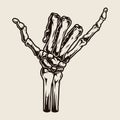 Skeleton hand showing shaka gesture Royalty Free Stock Photo