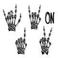 Skeleton hands gestures isolated on white background Royalty Free Stock Photo