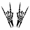 Skeleton hands heavy metal sign