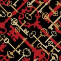 Skeleton Key Pattern_Gold-Black-Red