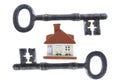 Skeleton Keys and House Royalty Free Stock Photo