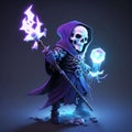 Skeleton king with wand and gem