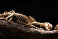 the skeleton of a leopard of marsupial