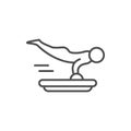 Skeleton line outline icon or luge sport