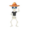 Skeleton mexican with hat