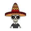 Skeleton mexican with hat