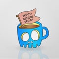 Skeleton mug decaf coffee drink