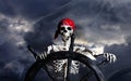 Skeleton Pirate Steering Ship Wheel